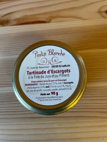 Tartinade d'escargots  à  la fine du jura et au piment