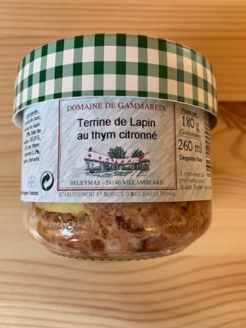 Terrine de lapin au thym citronné